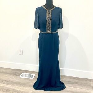 Azazie Navy Blue Beaded Chrysler Wedding Dress